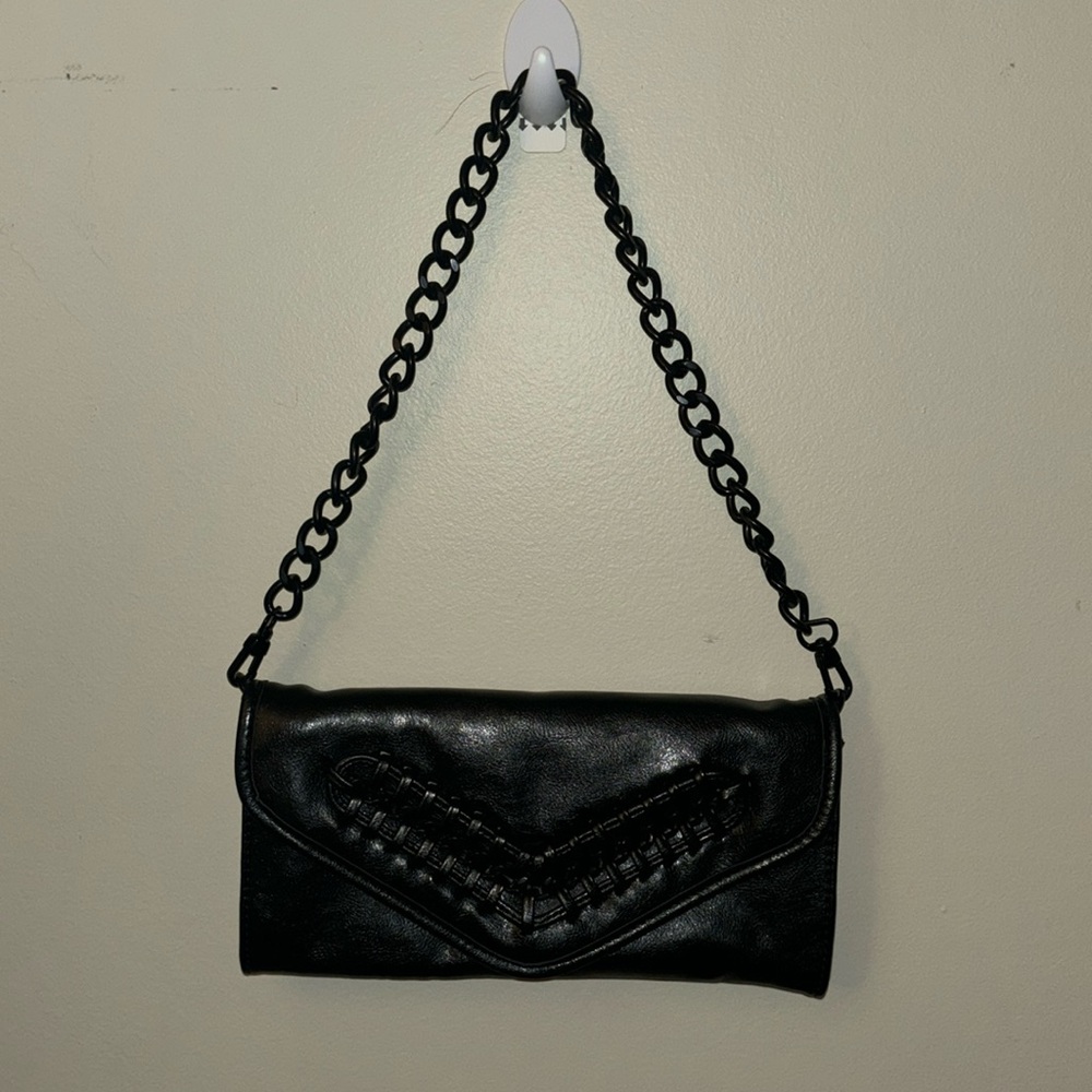Zara Leather crossbody , with chain strap and detail